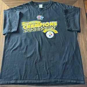 Mens Pittsburgh Steelers 2006 Super Bowl XL Champs t-shirt black size 2X.